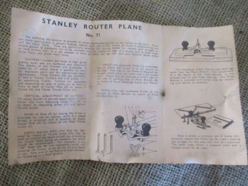 Complete Vintage Stanley No 71 Router Plane Set By Stanley Works (G.B.) Ltd Sheffield, England