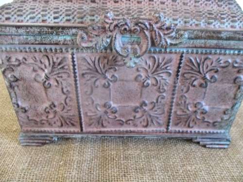 So Classy And Tasteful.....Lovely Vintage Ornate Metal Jewelry Box