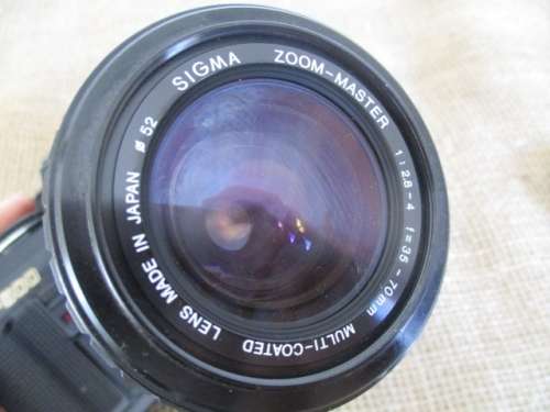Vintage Black Body Minolta X-500 Camera With Sigma Zoom-Master 35 - 70mm Multi-Coated Lens