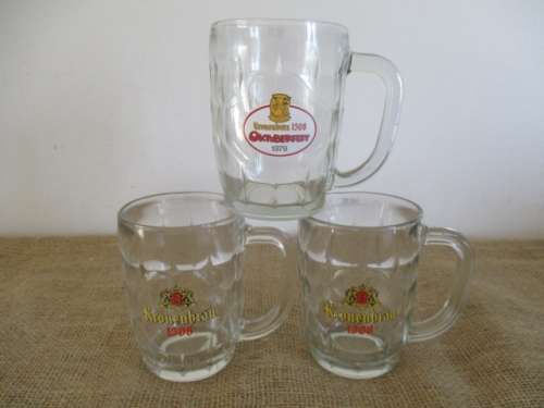 Three Highly Collectable Vintage Kronenbrau 1308 Beer Mugs     Louis Luyt Breweries    1970
