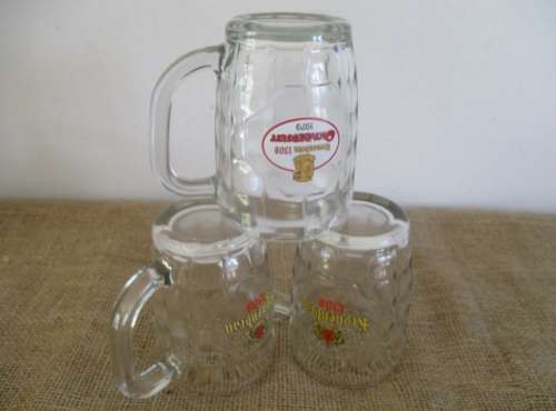 Three Highly Collectable Vintage Kronenbrau 1308 Beer Mugs     Louis Luyt Breweries    1970