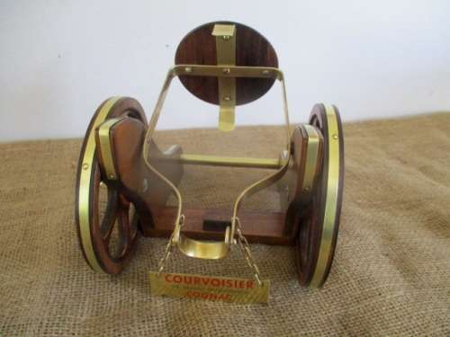 Smart Vintage Courvoisier Cognac The Brandy Of Napoleon Wood Cannon Bottle Holder   France