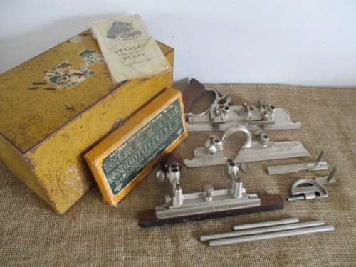 Rare !! Vintage Stanley Sweetheart No 45 Combination Plane With 23x Cutters In Original Metal Case