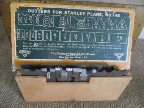 Rare !! Vintage Stanley Sweetheart No 45 Combination Plane With 23x Cutters In Original Metal Case