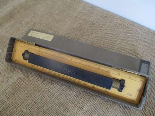 Antique Harling Brass & Steel Nautical Parallel Rolling 14" Ruler In Original Carton Container  1954