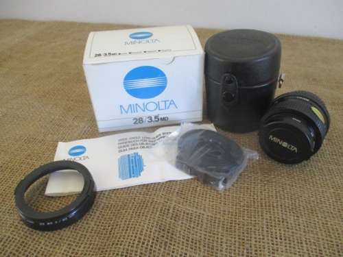 Pre-Loved Vintage Minolta 28/3.5 MD  1:3.5 Lens              1991                  MIB