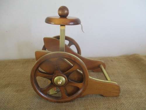 For RomRed Bid Only - Smart Vintage Courvoisier Cognac The Brandy Of Napoleon Wood Cannon Bottle