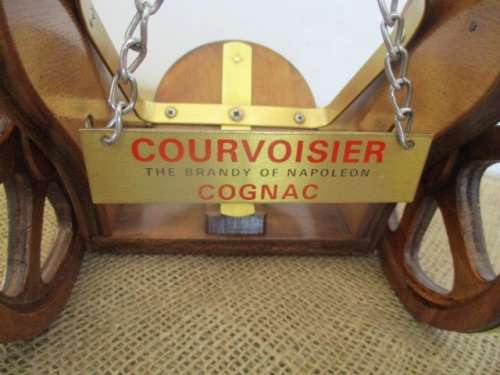 For RomRed Bid Only - Smart Vintage Courvoisier Cognac The Brandy Of Napoleon Wood Cannon Bottle