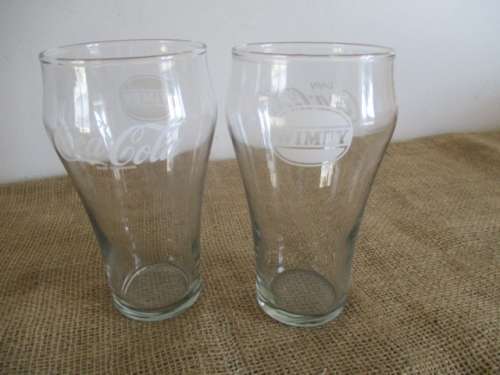 One For You, One For Me....A Nice Pair Collectable Large Coca Cola - Wimpy Glass Tumblers