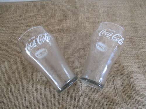 One For You, One For Me....A Nice Pair Collectable Large Coca Cola - Wimpy Glass Tumblers