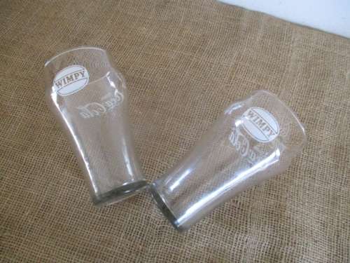 One For You, One For Me....A Nice Pair Collectable Large Coca Cola - Wimpy Glass Tumblers