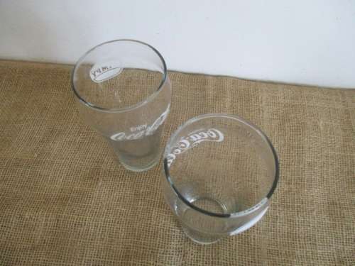 One For You, One For Me....A Nice Pair Collectable Large Coca Cola - Wimpy Glass Tumblers