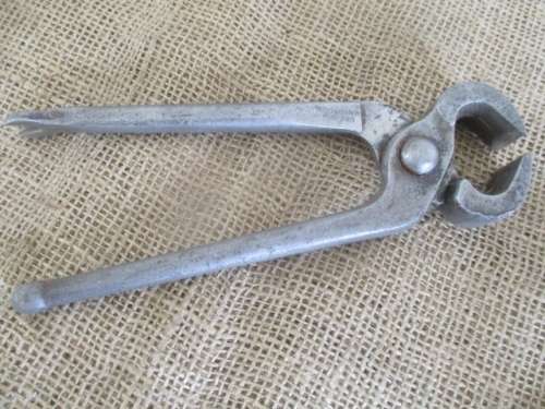 Two Beautiful Antique Footprint Solid Steel Blacksmith Tongs