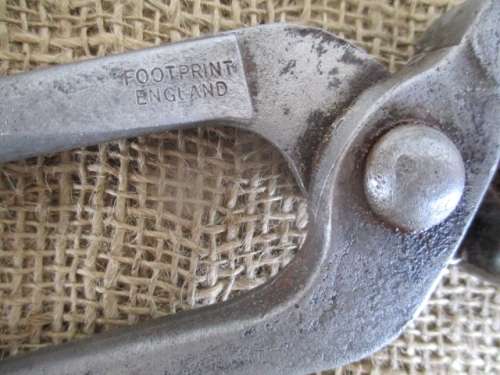 Two Beautiful Antique Footprint Solid Steel Blacksmith Tongs