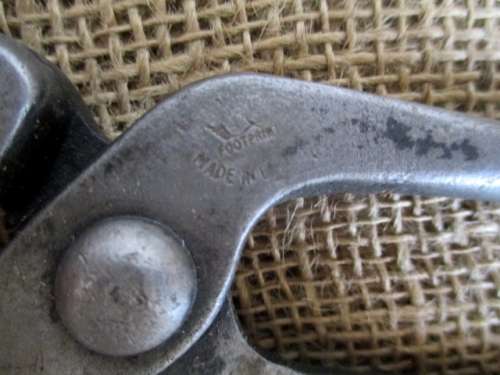 Two Beautiful Antique Footprint Solid Steel Blacksmith Tongs
