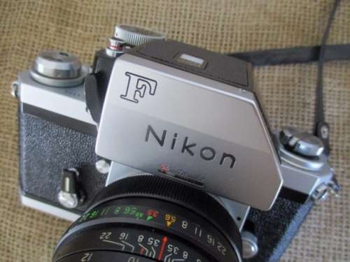 Bid for RetrOman only - Beautiful Vintage Nikon F Chrome SLR Film Camera With Vivitar Telephoto