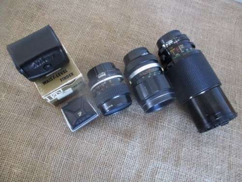 Bid for RetrOman only - Beautiful Vintage Nikon F Chrome SLR Film Camera With Vivitar Telephoto