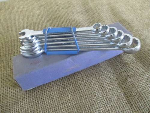 One Set Of Six German Quality Combination Open End And Ring Spanners  3/8" - 3/4" AF   MIB   Germany