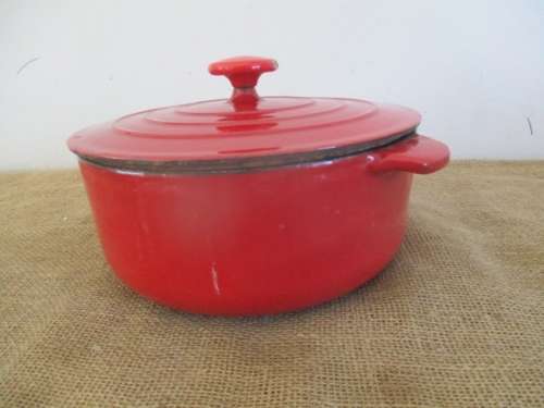 Lifetime Cast Iron Enamel Coated Flat Bottom Pot