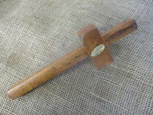 Real Nice Vintage 6" Carpenters Wood Working Scribe With Solid Brass Screw And Inserts