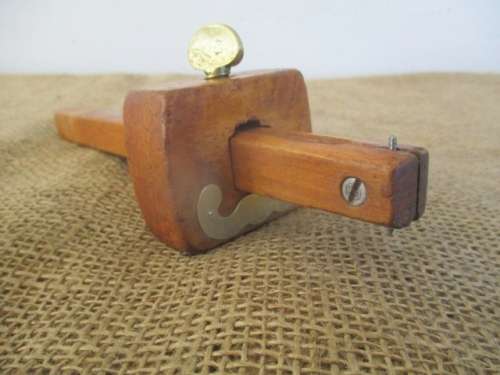 Real Nice Vintage 6" Carpenters Wood Working Scribe With Solid Brass Screw And Inserts