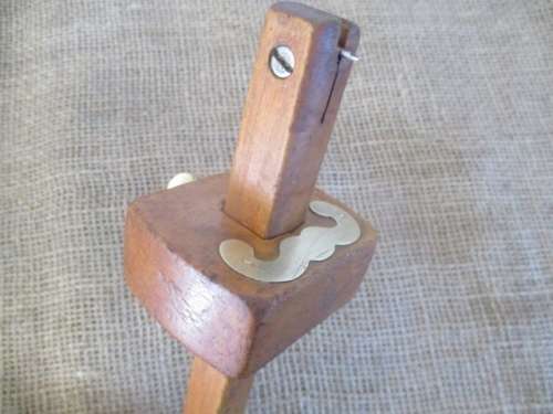 Real Nice Vintage 6" Carpenters Wood Working Scribe With Solid Brass Screw And Inserts
