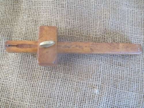 Real Nice Vintage 6" Carpenters Wood Working Scribe With Solid Brass Screw And Inserts