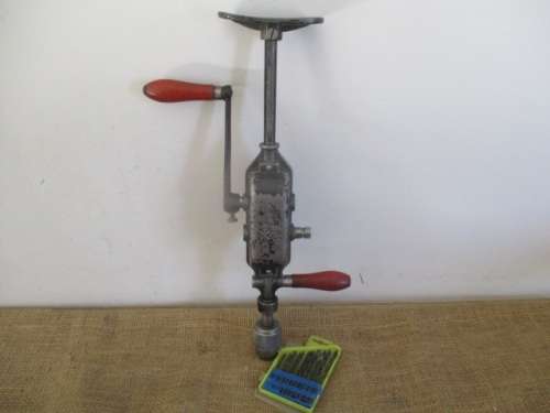 Beautiful Made In Germany Vintage Henry Boker Two Speed Breast Hand Drill With 13 Piece Drill Bits