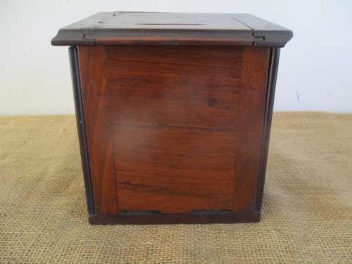 Very Characterful Antique Wooden Church Offering Box From An Old Church In The Early 1900's