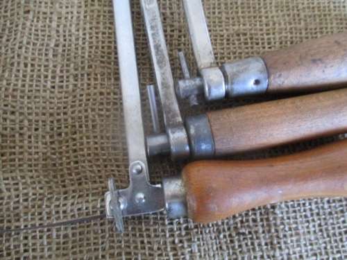 Good Set Of Three Vintage 12" & 7 1/4" & 5 1/4" Fret Coping Saws