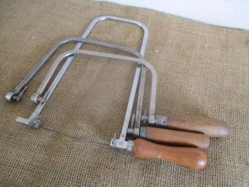 Good Set Of Three Vintage 12" & 7 1/4" & 5 1/4" Fret Coping Saws