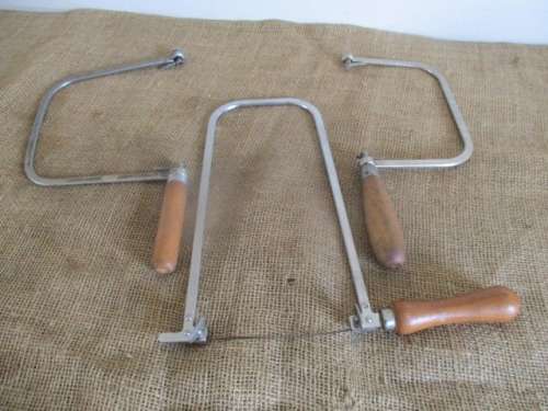 Good Set Of Three Vintage 12" & 7 1/4" & 5 1/4" Fret Coping Saws