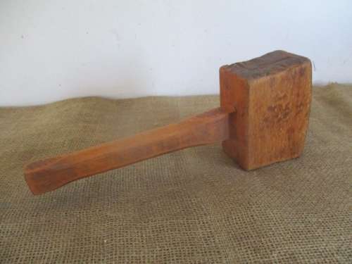 A Beautiful Vintage Carpenter's Solid Wooden Mallet