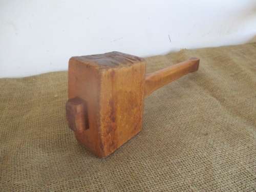 A Beautiful Vintage Carpenter's Solid Wooden Mallet