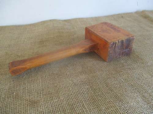 A Beautiful Vintage Carpenter's Solid Wooden Mallet