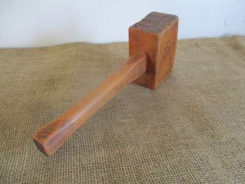 A Beautiful Vintage Carpenter's Solid Wooden Mallet