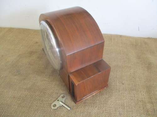 Beautiful Vintage The American Swiss Watch Co Cape Town British Made Mantel Clock With Key    1936