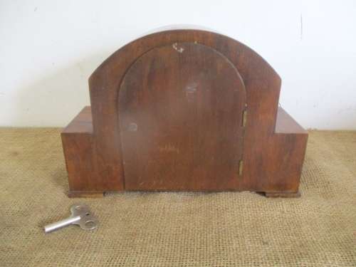 Beautiful Vintage The American Swiss Watch Co Cape Town British Made Mantel Clock With Key    1936
