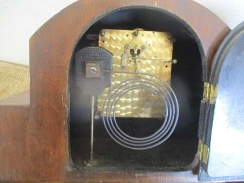 Beautiful Vintage The American Swiss Watch Co Cape Town British Made Mantel Clock With Key    1936