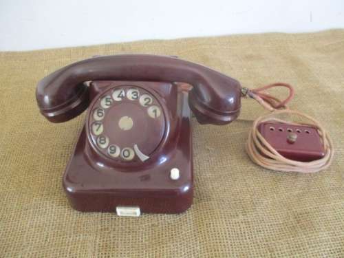 Beautiful Vintage Bakelite SK 1952 OPT W. Nr. 5760/1 Rotary Dail Telephone    Austria   Mid 1900's
