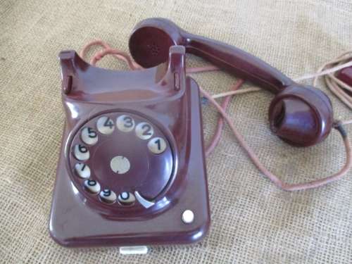 Beautiful Vintage Bakelite SK 1952 OPT W. Nr. 5760/1 Rotary Dail Telephone    Austria   Mid 1900's