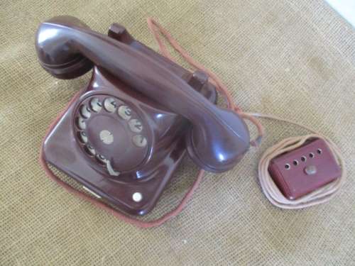 Beautiful Vintage Bakelite SK 1952 OPT W. Nr. 5760/1 Rotary Dail Telephone    Austria   Mid 1900's