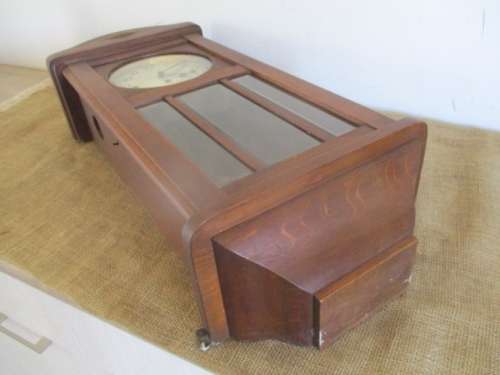 Beautiful Vintage The American Swiss Watch Co Cape Town Wall Clock With Key     Early 1900's