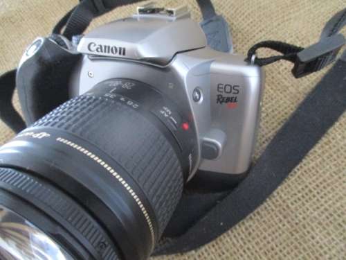 For Quintun Bid Only - Vintage Canon EOS Rebel K2 Camera With Attached Canon Zoom Lens EF 28 - 80mm