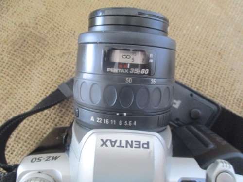 Vintage Pentax MZ - 50 Camera With Attached SMC Pentax - F 1:4 - 5.6 35 - 80mm Lens Plus Film   1997