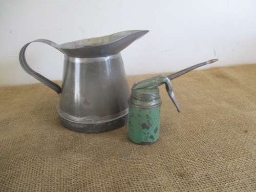The Magnificent Two.....Vintage SRA 79 1Lt Oil Beaker & Vintage Wesco Oil Can