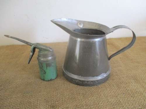 The Magnificent Two.....Vintage SRA 79 1Lt Oil Beaker & Vintage Wesco Oil Can