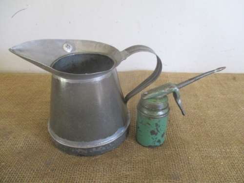 The Magnificent Two.....Vintage SRA 79 1Lt Oil Beaker & Vintage Wesco Oil Can