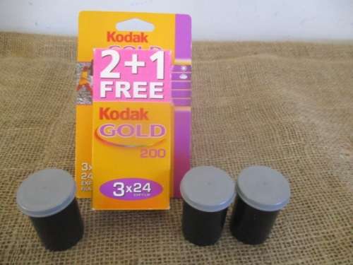 3 x 24 Exp. Kodak Gold 200 Films In Original Packaging
