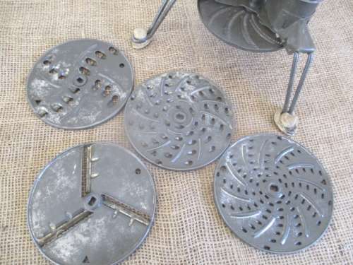 Seldom Available......Rare Vintage Metal Mouli Julienne Shredder With Complete Set Discs  France